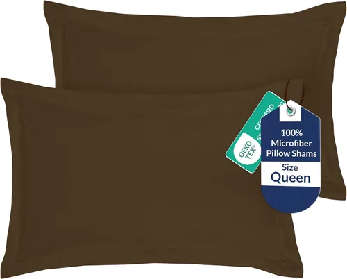 Vista 62 de Royale Linens Paquete de 2 fundas de almohada de tamaño estándar de 20 x 26 pulgadas, microfibra cepillada, fundas de almohada de cama, resistentes