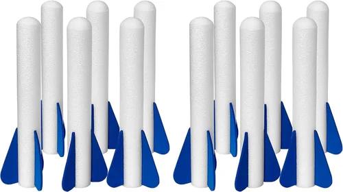 Vista 7 de Botabee Stomp Rocket - Paquete de 6 cohetes de espuma que brillan en la oscuridad, juego de juguetes para exteriores, 6.5 pulgadas de longitud