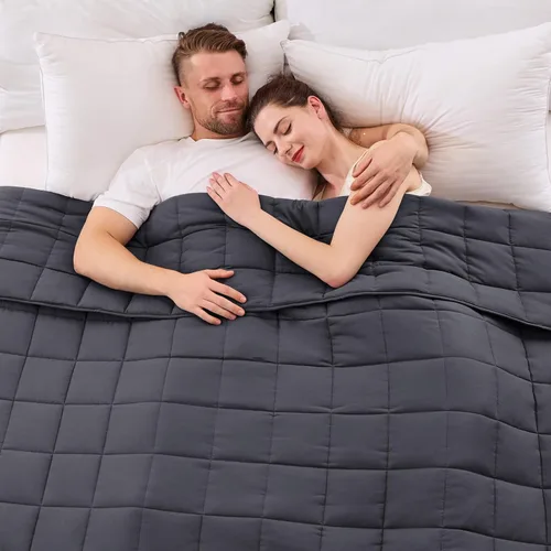 Vista 67 de yescool - Manta con peso, 7 libras, fresca, transpirable, con cuentas de cristal prémium, lavable a máquina, para dormir, 60-90 libras, 41 x 60 Gris