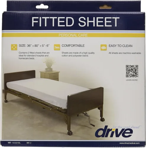 Vista 3 de Drive Medical 15030HBL - Juego de sábanas de hospital, color blanco (paquete de 2)