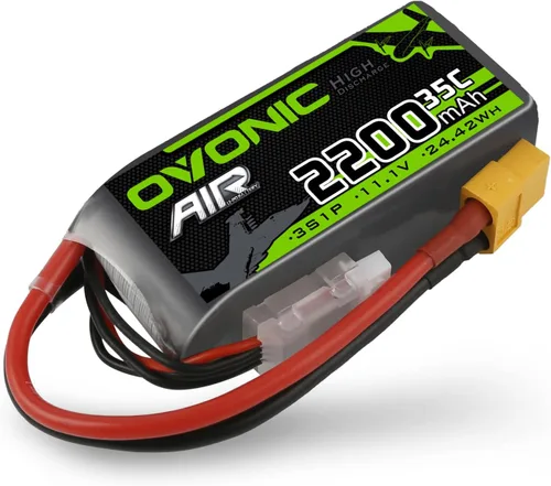 OVONIC 3s Lipo Batería 35C 2200mAh 11.1V Lipo Batería con conector XT60 para avión RC Quadcopter Helicóptero FPV Drone (1 unidad)