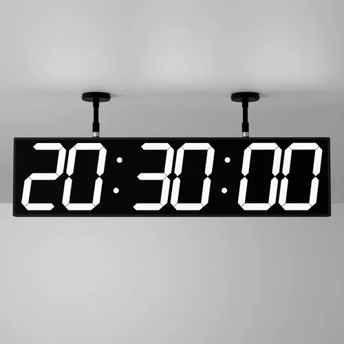Vista 9 de CHKOSDA Reloj de pared digital grande de 19.5 pulgadas con pantalla de doble cara, reloj digital multifuncional colgante LED con brillo ajustable