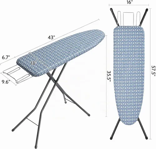 Vista 8 de APEXCHASER Tabla de planchar plegable tamaño matrimonial 43 x 13, altura Azul