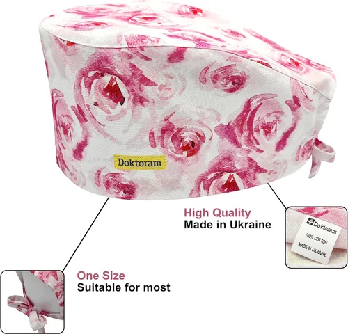 Vista 3 de Print Scrub Caps - Sombrero perfecto para enfermeras, médicos y EMTs..