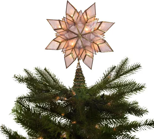 Vista 10 de Estrella Kurt Adler para árbol de Navidad con 10 luces transparentes y 1 foco de repuesto.