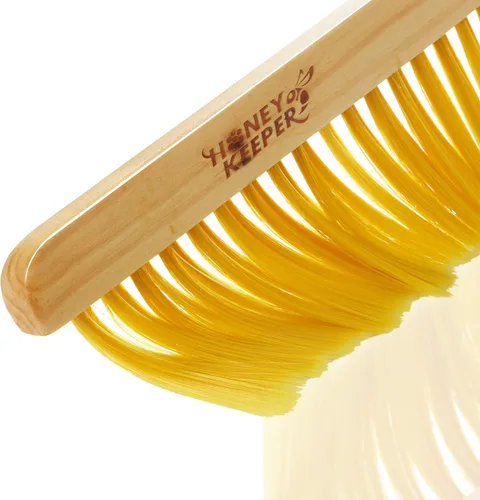 Vista 3 de Honey Keeper Cepillo de colmena de abeja de 14 pulgadas con mango de madera, herramienta de apicultura para apicultores