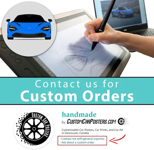 Vista 5 de Custom Car Posters Handmade Poster compatible with Bugatti Chiron Sport (2016-Present) Print Wall Art Décor - 8x10" Metallic Print (Unframed)