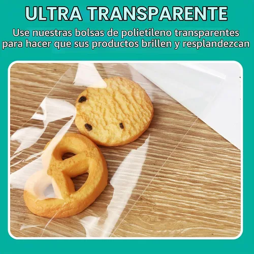 Vista 4 de iMailer - Paquete de 500 - Bolsas de celofán para dulces de 3" x 5" con autosellado - Pequeñas bolsas de plástico de polietileno para panadería