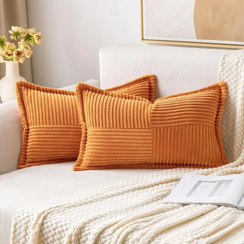 Vista 76 de MIULEE Juego de 2 fundas de almohada decorativas para sofá, cama y sala de estar, 20 x 20 pulgadas, beige, acento bohemio, cojines de estilo tirada