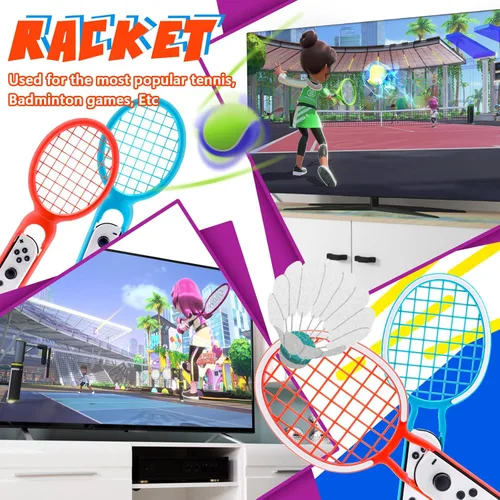 Vista 2 de SIKEMAY Nintendo Switch Sports Accessories Kit, 20 in 1 Bundle for SwitchOLED Games, Tennis Badminton Rackets, Golf Clubs, Swords, Bowling Grip