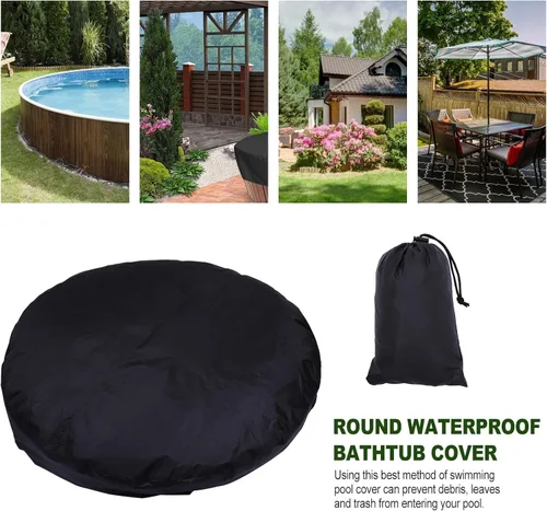 Vista 8 de DOITOOL Cubierta redonda para bañera de hidromasaje, cubierta antipolvo para piscina, resistente al agua, manta solar térmica, para vida al aire