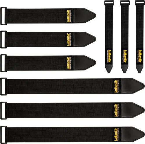 Vista 14 de LuBanSir Correas de cincha, 2 x 12 pulgadas (paquete de 8) correas elásticas de almacenamiento de gancho y bucle para cable de extensión, cable