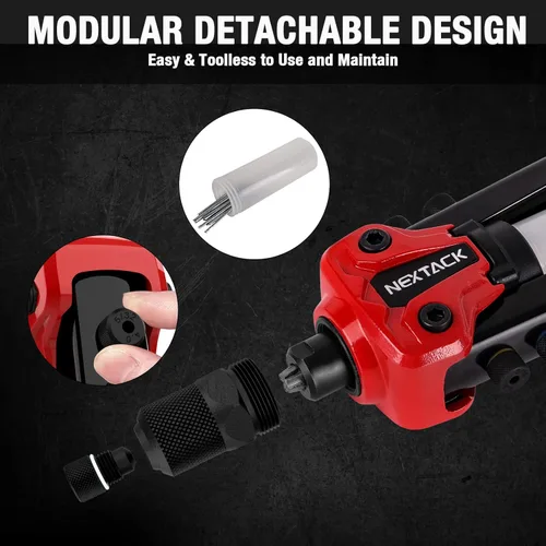 Vista 7 de NEXTACK Rivnut Tool NT600 y 1/4 Remache Gun NT300 para metal, canalón y automoción