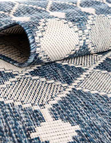 Vista 5 de Unique Loom Outdoor Trellis Collection - Alfombra de área - Traliccio (10 x 14 pies 1 pulgada, rectangular, azulmarfil)