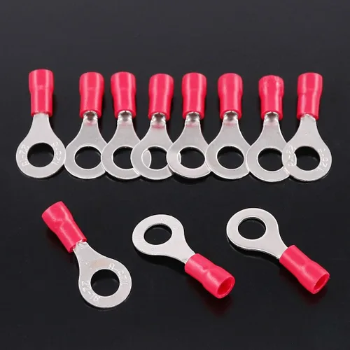 Vista 6 de Glarks 100pcs 22-16 calibre M6 anillo eléctrico aislado rápido empalme terminales conectores