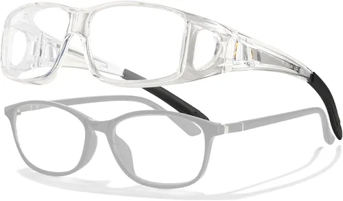 Vista 14 de LVIOE Se ajusta sobre gafas de bloqueo de luz azul y gafas de computadora, uso sobre gafas graduadas, anteojos de lectura, anteojos RX