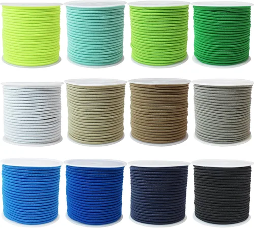 Vista 14 de Surtido de 12 rollos de cuerda elástica de colores de 0.079 in, 300 pies, cuerda elástica redonda con cuentas pequeñas para poni, cuentas