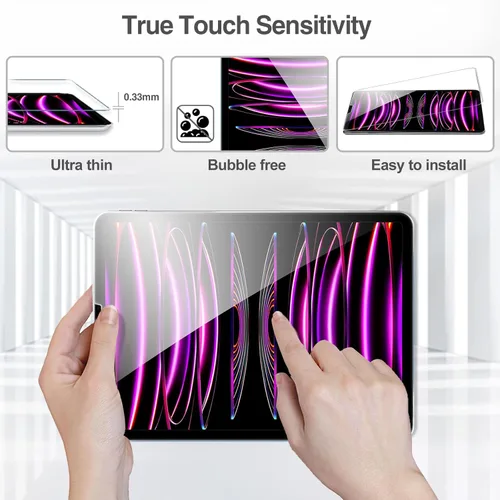 Vista 5 de ProCase Protector de pantalla de vidrio templado para iPad Pro 12.9, 6, 5, 4, 3ª generación 2022, 2021, 2020, 2018, protector de película de vidrio