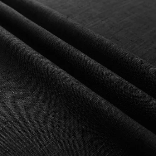 Vista 6 de KOUFALL cortinas de mezcla de lino con pestaña superior de 52x45 pulgadas de largo, color negro, para sala de estar