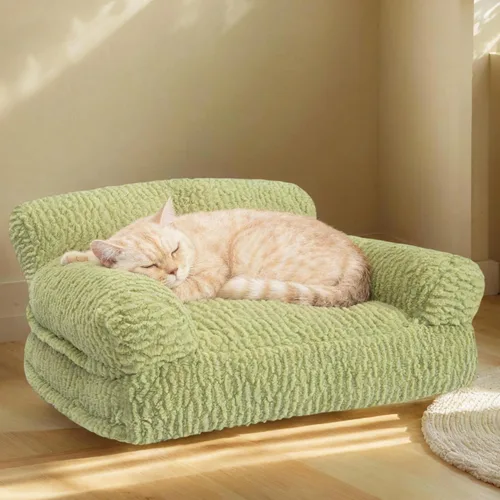 KHONSU PET Sofá cama para gatos de interior, bonita silla de gatito, funda extraíble lavable y parte inferior antideslizante, 24 pulgadas, color