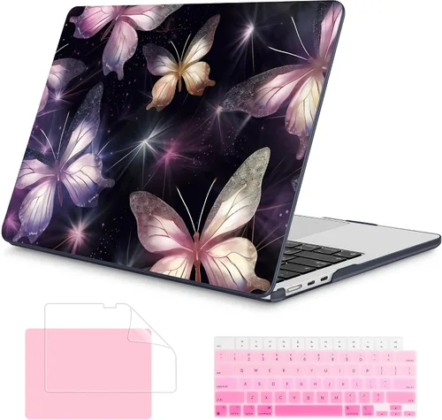 Vista 44 de Mektron Diseñada para MacBook Air 2025/2024/2023 de 15 PULGADAS M4 A3241 /M3 A3114 /M2 A2941, Carcasa de Cubierta Rígida de Plástico Impreso
