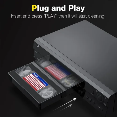 Vista 4 de Mwin Disco limpiador de CD para reproductor de CD y limpiador de cabeza VHS para reproductores VHS/VCR