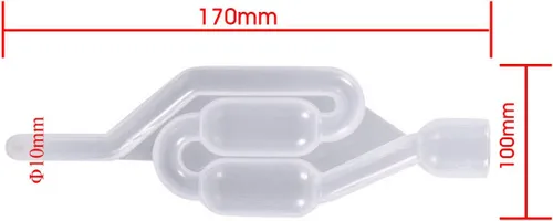 Vista 3 de 2 piezas de bloqueo de aire en forma de S de doble burbuja de plástico con tapón de goma #6 ojal de fermentación de cerveza casera válvula de vino