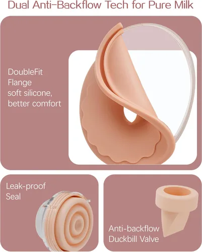 Vista 8 de Extractor de leche calentado manos libres, lactancia materna portátil con base calentada promueve la producción de leche y comodidad cálida