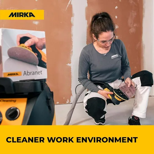 Vista 5 de Mirka Abranet - Discos de lijado orbitales de malla con gancho y bucle, lijado sin polvo, de larga duración y sin obstrucciones, ideal para madera