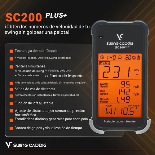Vista 5 de Voice Caddie - Monitor de lanzamiento portátil Swing Caddie