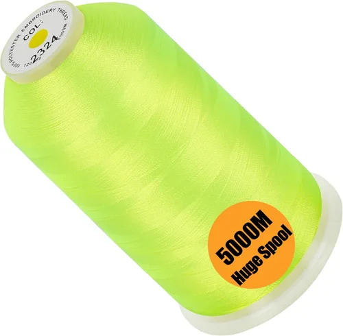 Vista 150 de New Brothread - Bobina única de 5000 m de hilo de poliéster para máquina de bordar 40WT para máquinas comerciales y domésticas - Rojo ámbar