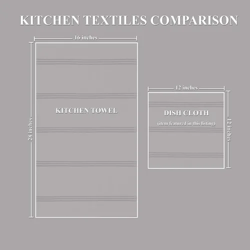 Vista 7 de Sticky Toffee Juego de 8 paños de cocina, 100 % algodón, color marrón y blanco, paños de cocina, paños de limpieza reutilizables y absorbentes