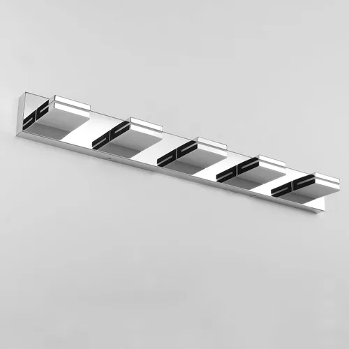 Vista 12 de SineRise Moderna lámpara LED para tocador de baño (2 luces, 15.5 pulgadas, regulable), madera marrón, pintada de acrílico, moderna lámpara de pared