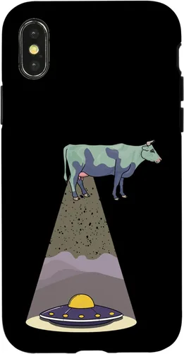 Vista 4 de Funda para iPhone 15 Funny Alien Abduction Cow UFO