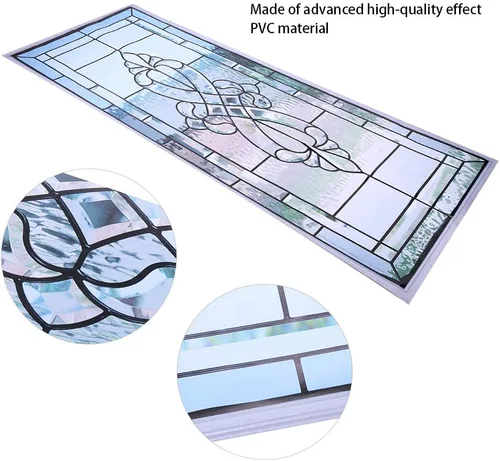 Vista 3 de Adhesivo 3D para puerta, 15.2 x 78.7 pulgadas, PVC autoadhesivo para puerta de vidrio, impermeable, retro, papel tapiz de azulejos para pared