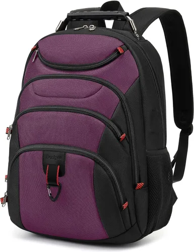 Vista 16 de Mochila para laptop Boavan para hombres (Negro, 15.6), Rosa(Amour Pink), Elegante