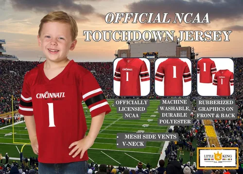 Vista 78 de Little King NCAA Touchdown Pass-Team - Camiseta de fútbol para niños pequeños, tallas 2T 3T 4T 6