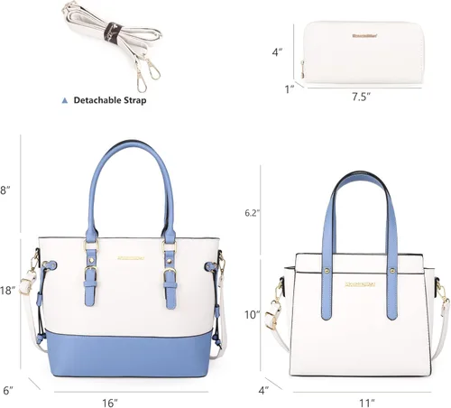 Vista 5 de Montana West Monederos y bolsos para mujer, juego de 3 piezas de bolso y cartera