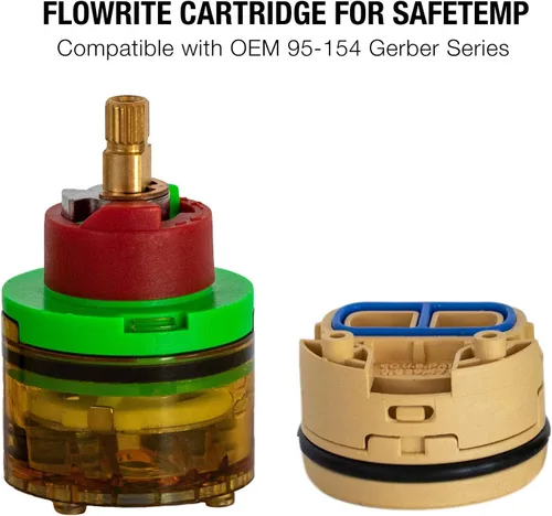 Vista 3 de FlowRite Reemplazo 95-152/95-154 Gerber SafeTemp 2 Conjunto de cartucho de ducha de una sola manija para GS-105