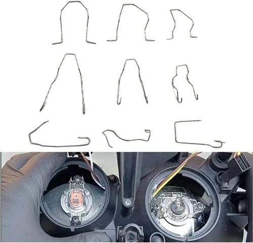 Vista 2 de DSkoiph 9 unids bulbo universal coche abrazadera bulbo retención resorte clips para H1/H3 /H4 /H7 lámpara de inmersión Hoder