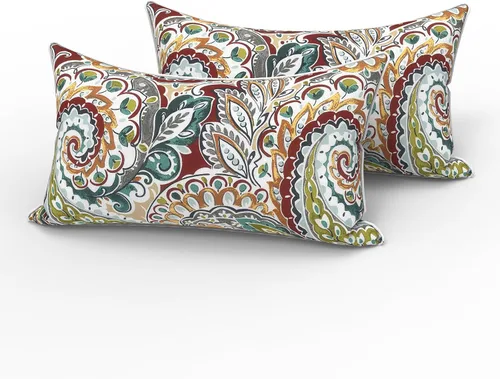 Vista 202 de LVTXIII - Juego de fundas para cojines de sofá o sillón de exteriores, para lumbar, no se decoloran, 2 unidades de 12" x 20", con relleno, estampado