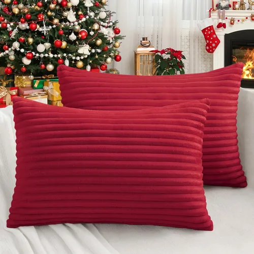 Vista 33 de Simmore Juego de 2 fundas de almohada decorativas de otoño de 16 x 16 pulgadas, fundas de almohada de franela de felpa suave de doble cara para sofá