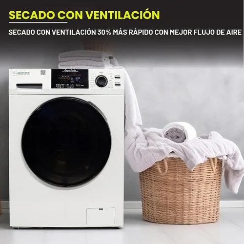 Vista 6 de Lavadora secadora todo en uno Equator VENTED-DRY 30% más rápida que condensado 15 lb 110V en negro