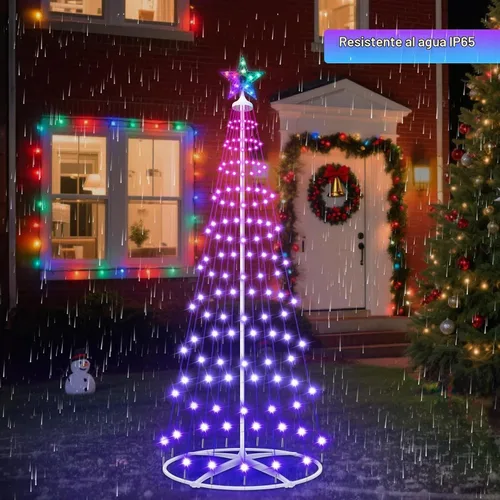 Vista 6 de Luz LED inteligente para árbol de Navidad de 4 pies, luces preiluminadas para árbol de Navidad Cambia