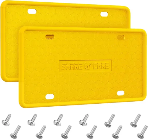 Vista 12 de QiqaMole Paquete de 2 Marcos de Matrícula Incluye 1 Marco de Matrícula de Silicona y 1 Cubierta de Matrícula de Cristal con Juego de Tornillos