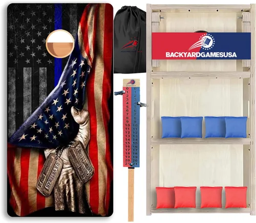 Vista 118 de BackYardGamesUSA Juego de tablas de Cornhole Pro Fabricado en Estados Unidos Abedul báltico 3/4 Sin rebote Patas triples gruesas Dos 2