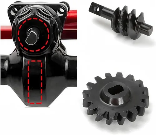 Vista 5 de 2 unids eje de acero diferenciales engranaje 14T/2T delantero y trasero diferencial de sobremarcha engranaje helicoidal para Axial SCX24 1/24 RC