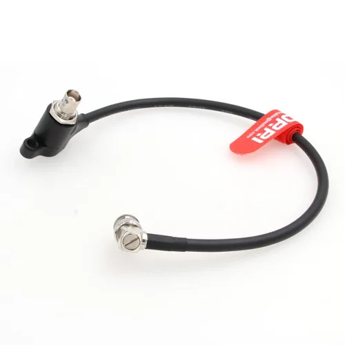 Vista 2 de Cable protector SDI de 12 G, aisladores galvánicos en ángulo recto BNC macho a ángulo recto BNC hembra para ARRI Mini, rojo Komodo (negro, 7.9 in)