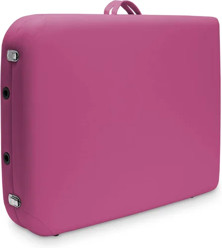 Vista 2 de Saloniture Mesa de masaje plegable portátil básica, color rosa intenso