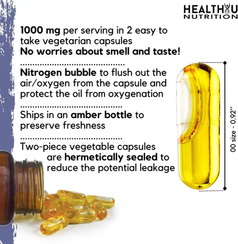 Vista 4 de Cápsulas de aceite de semilla de comino negro prémium – Píldoras de aceite de semillas negras virgen prensadas en frío Nigella Sativa – Suplemento